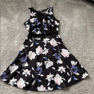 Floral dress with sheer detail